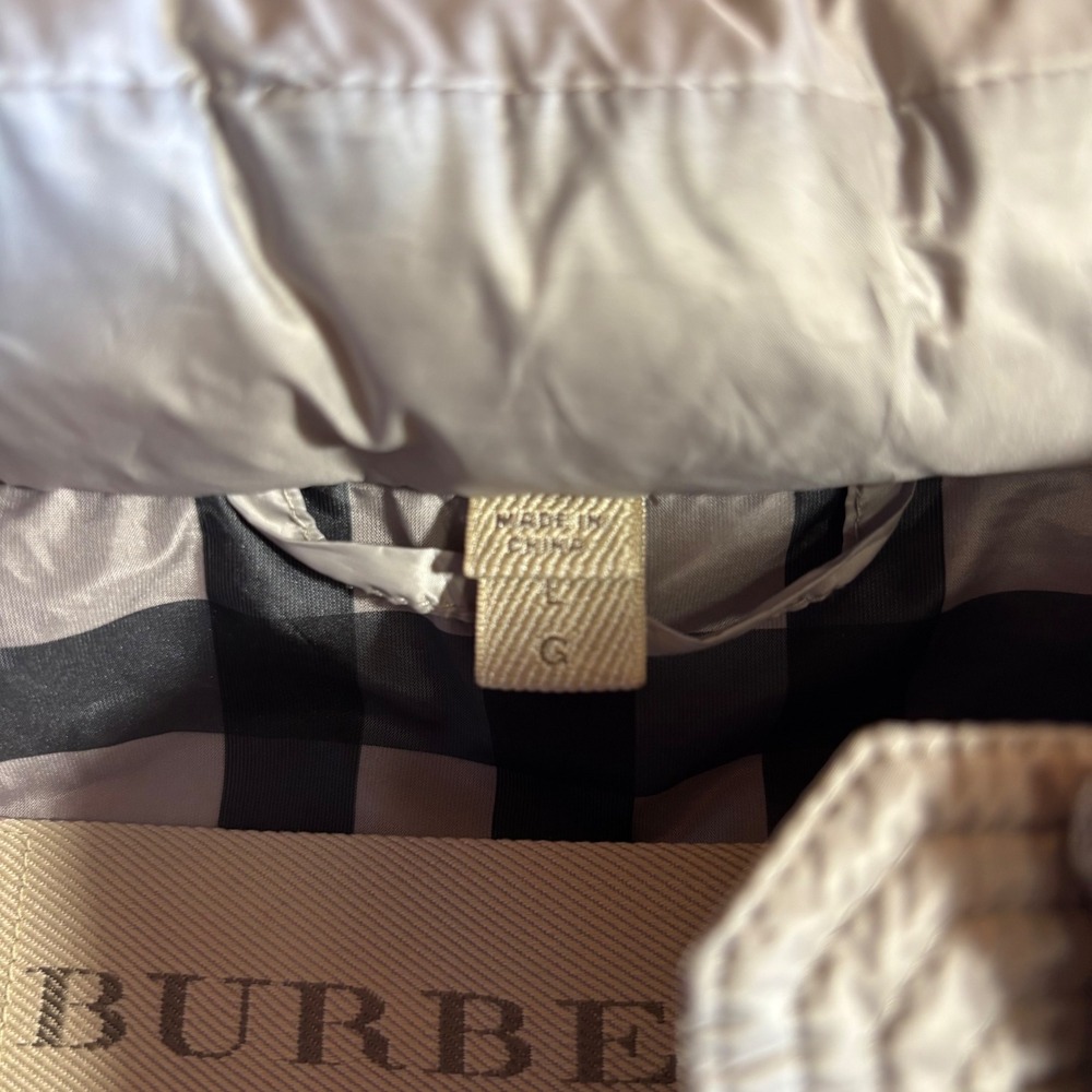 Burberry‎ Brit Townfield Down Puffer Jacket Women's Quilted Coat High Neck Beige - Picture 5 of 14